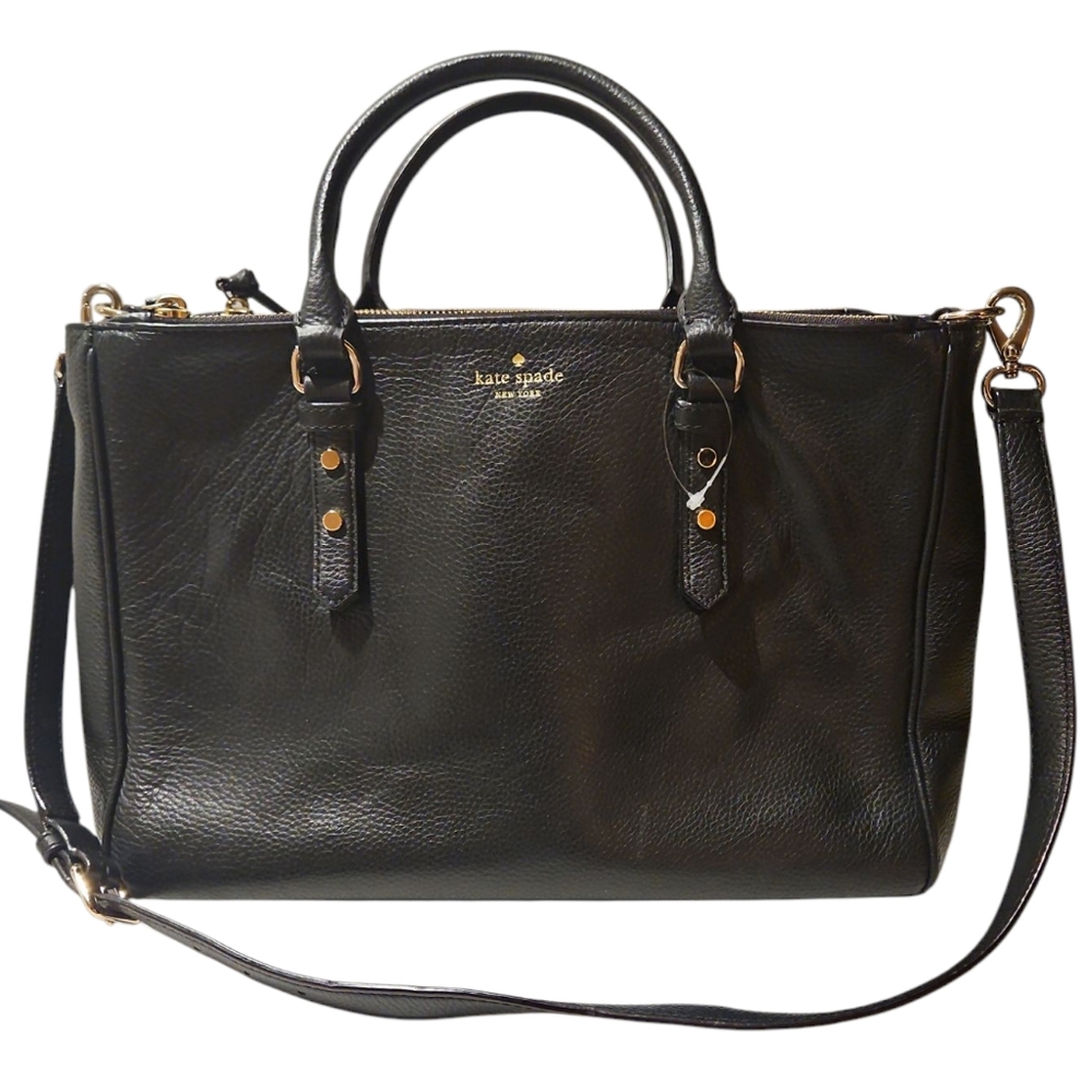 Kate Spade Black  Pebbled Leather Handbag Laptop Bag